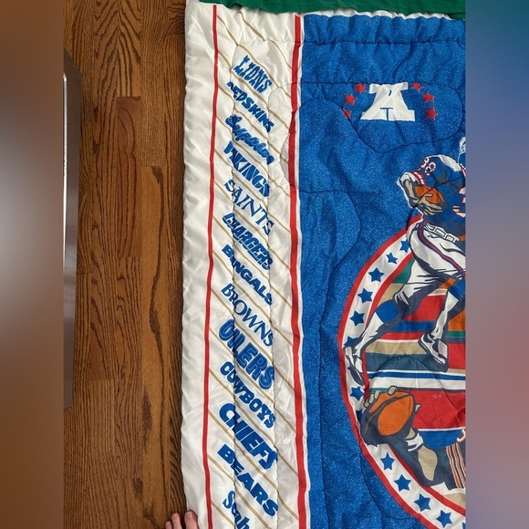 Vintage 1980’s NFL Football twin comforter Blanket Pillowcase set - Picture 3 of 9